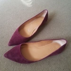 J Crew Suede Burgundy Flats